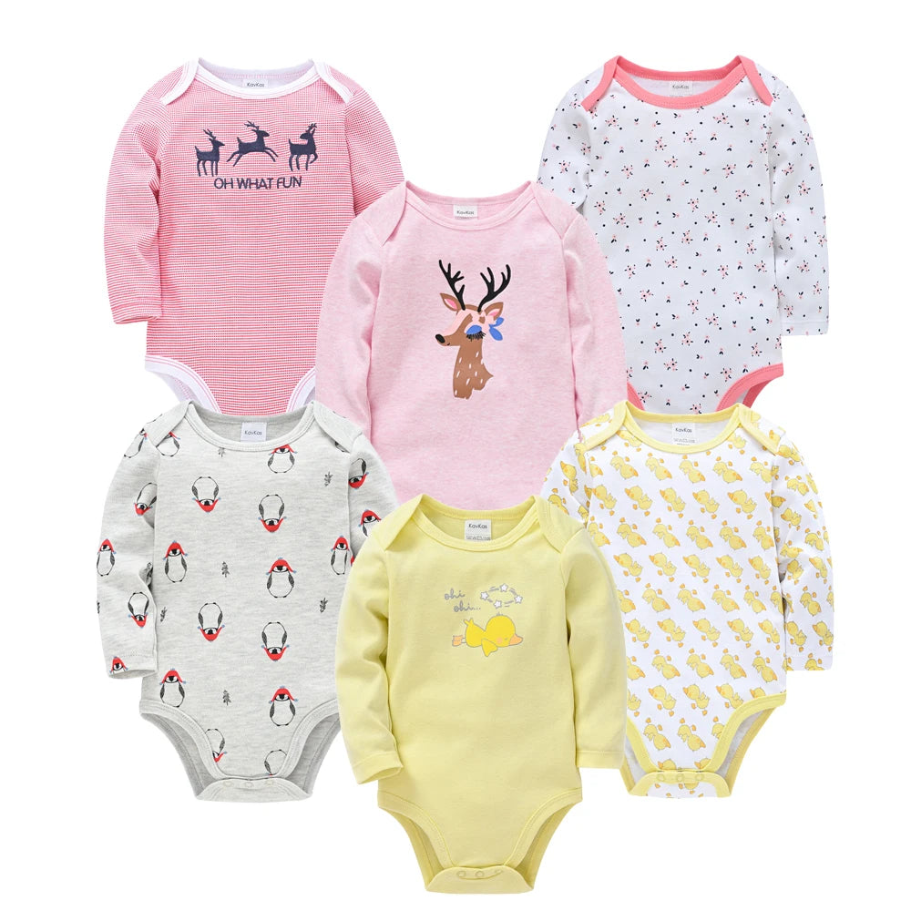 6-Piece Fashion Baby Clothes Set – Soft Cotton Long Sleeve Outfits for Boys & Girls