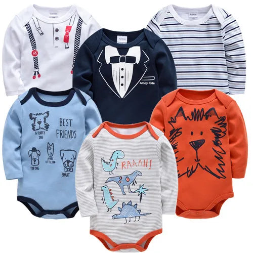 6-Piece Fashion Baby Clothes Set – Soft Cotton Long Sleeve Outfits for Boys & Girls