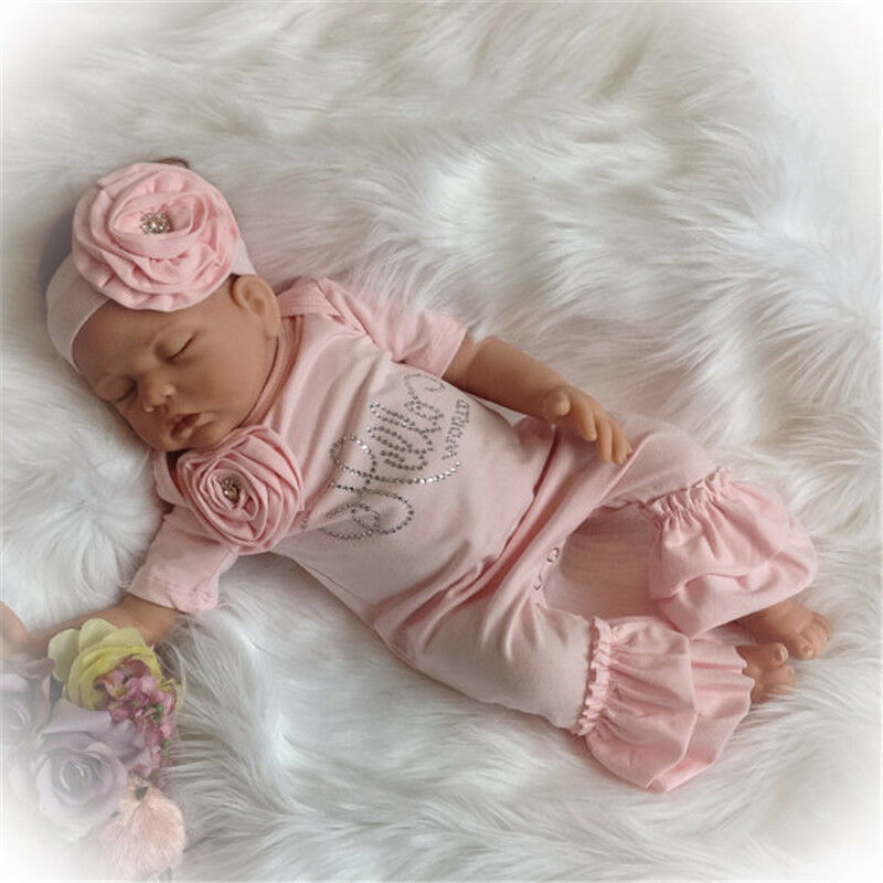 Newborn Baby Flower Romper & Headband Set – Adorable Girl Jumpsuit Outfit