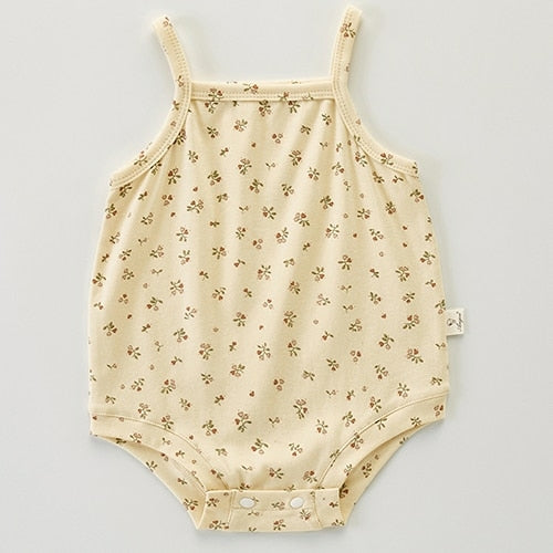 Newborn Baby Girl Jumpsuit + Hat Set – Sleeveless Cotton Plaid Outfit