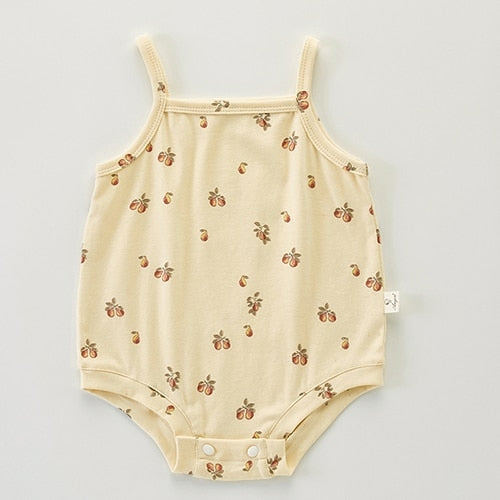 Newborn Baby Girl Jumpsuit + Hat Set – Sleeveless Cotton Plaid Outfit