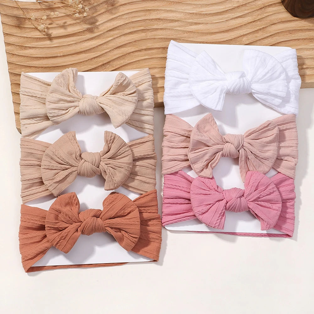 3pk Breathable Elastic Headbands For Babies