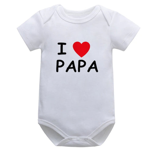 I Love Mom & Dad” Baby Romper – Cotton Short Sleeve for Boys & Girls