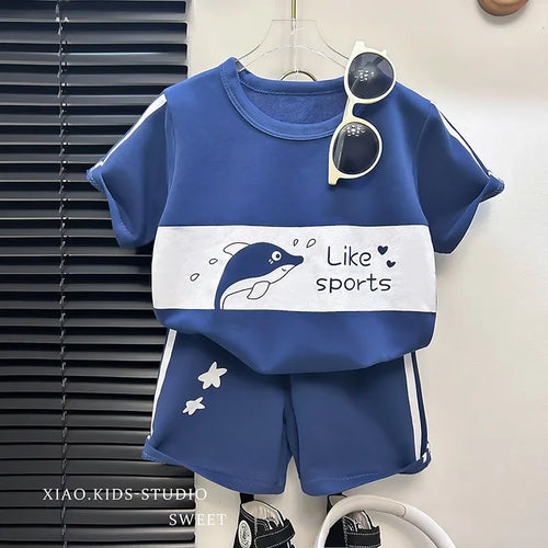 Kids' Striped Short Sleeve Summer Set – 2-Piece Outfit for Girls & Boys