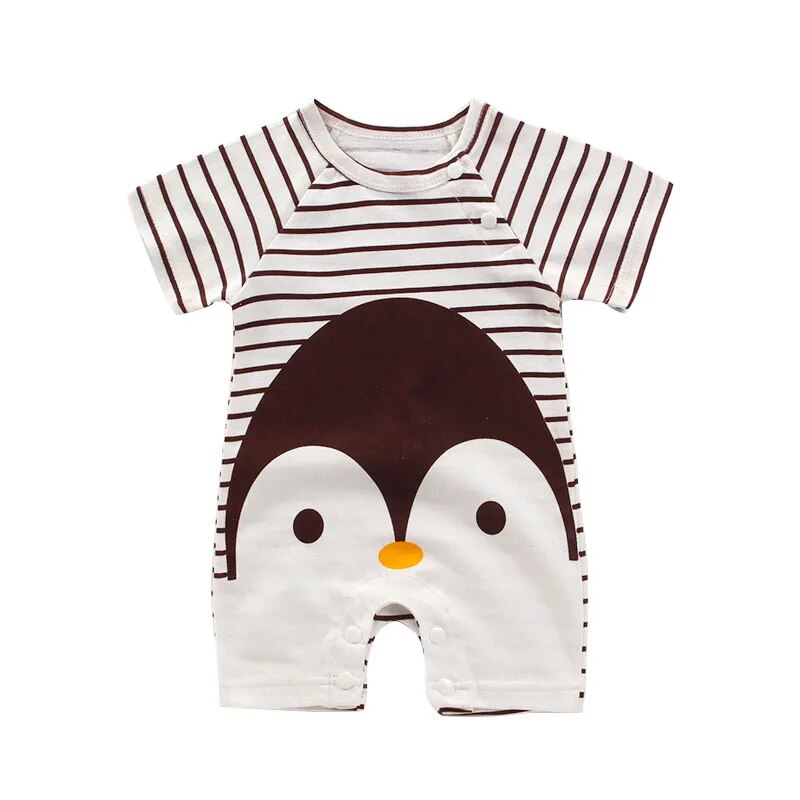 Newborn Baby Cotton Jumpsuit – 100% Cotton Short Sleeve Summer Outfit (Unisex)