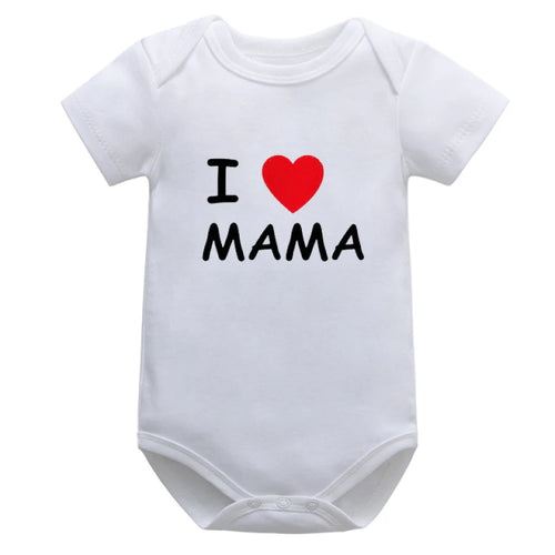 I Love Mom & Dad” Baby Romper – Cotton Short Sleeve for Boys & Girls