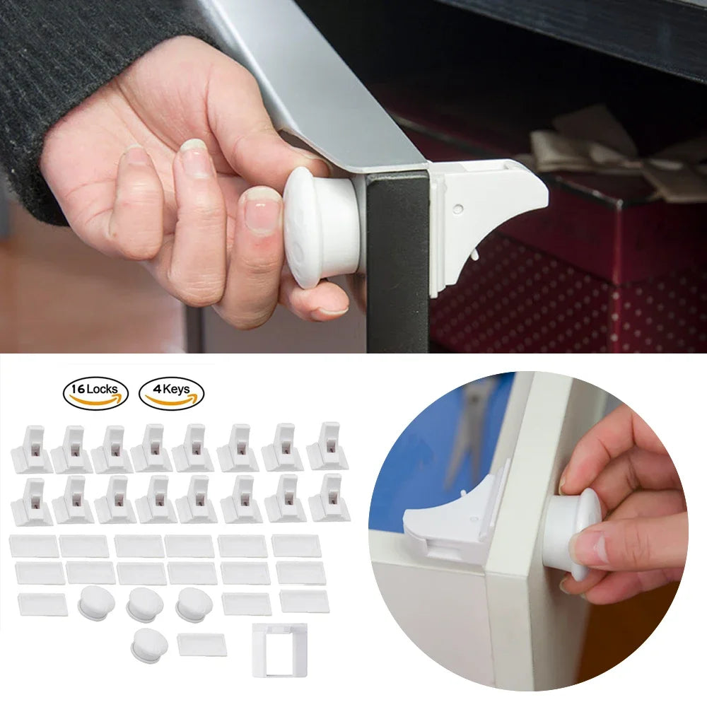 Baby Safety Magnetic Child Lock – Invisible Cabinet & Drawer Lock Set