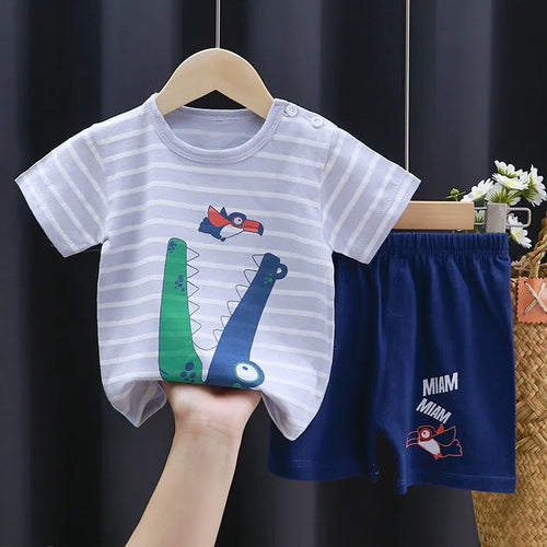 2PCS Kids Clothing Set – T-Shirt & Shorts Outfit for Boys & Girls