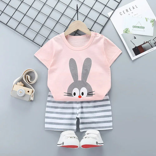 2PCS Kids Clothing Set – T-Shirt & Shorts Outfit for Boys & Girls