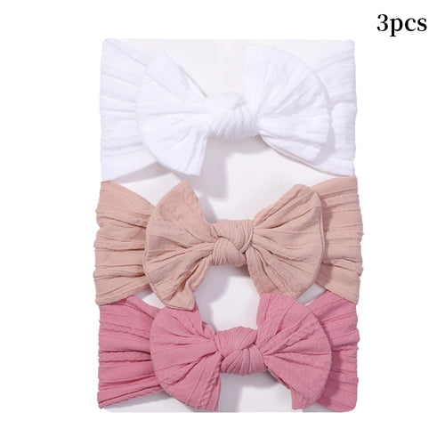 3pk Breathable Elastic Headbands For Babies