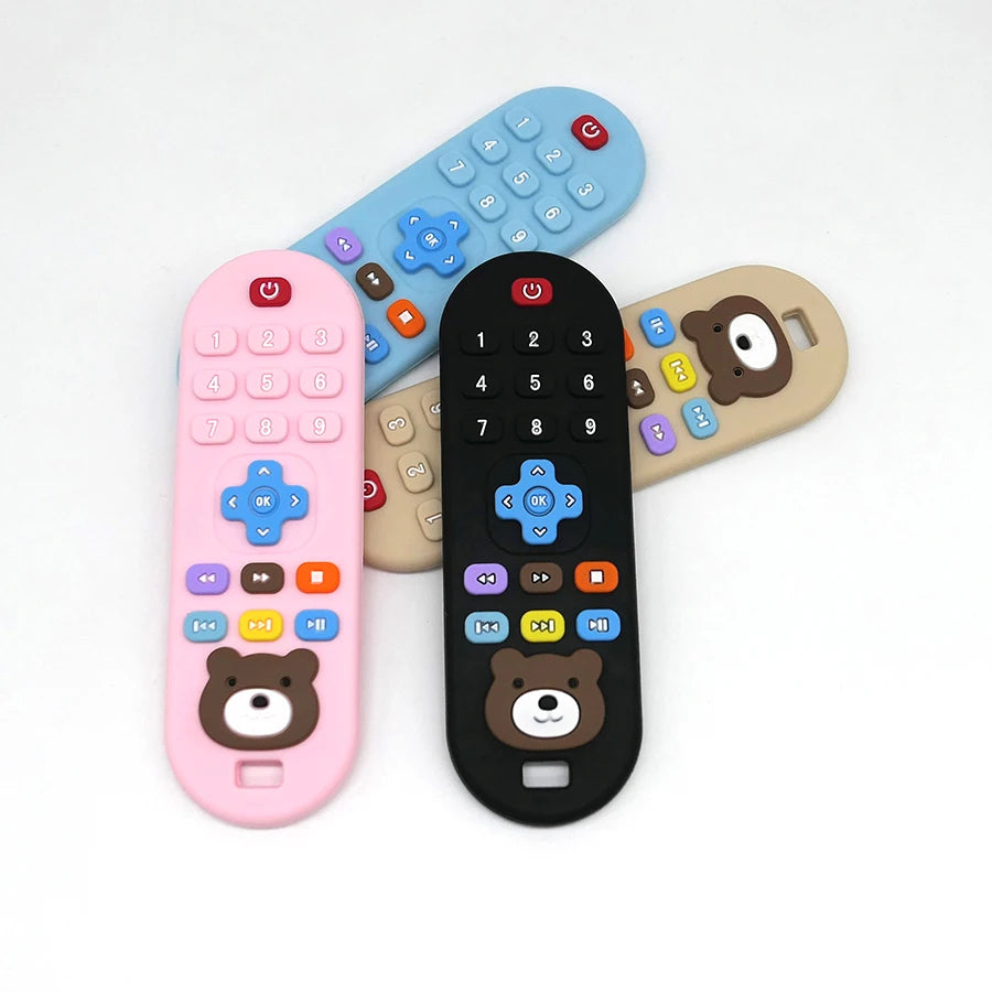 1/4pcs Silicone Baby Teething Toy – Remote Control Design