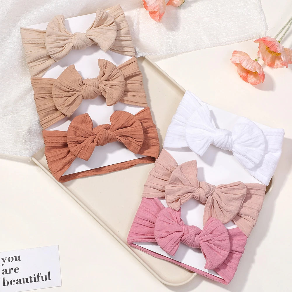 3pk Breathable Elastic Headbands For Babies
