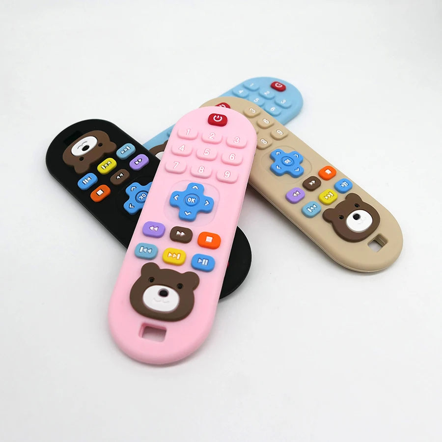 1/4pcs Silicone Baby Teething Toy – Remote Control Design