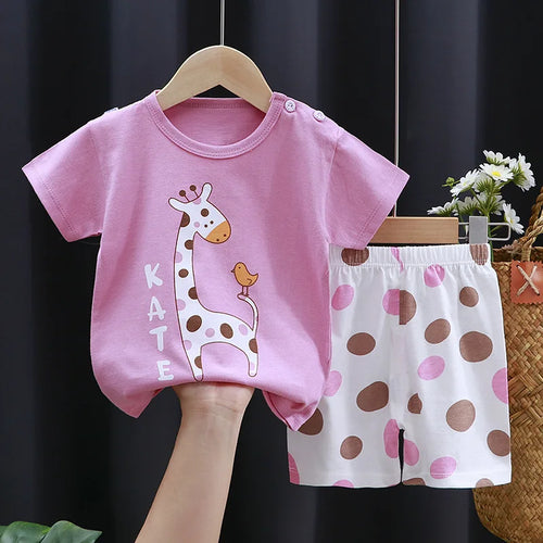 2PCS Kids Clothing Set – T-Shirt & Shorts Outfit for Boys & Girls