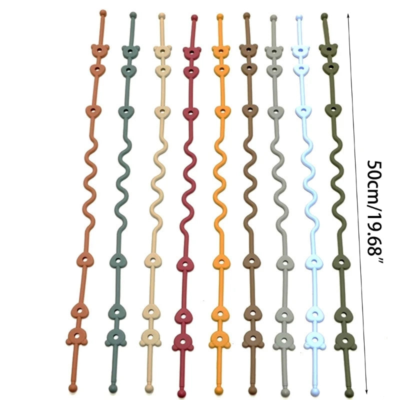 Baby Pacifier Chain with Safety Straps – Silicone Clip Holder for Stroller & Clothing