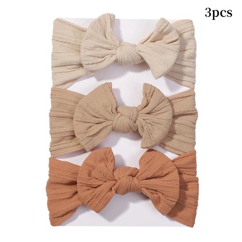 3pk Breathable Elastic Headbands For Babies
