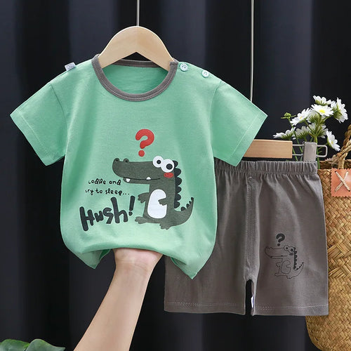 2PCS Kids Clothing Set – T-Shirt & Shorts Outfit for Boys & Girls