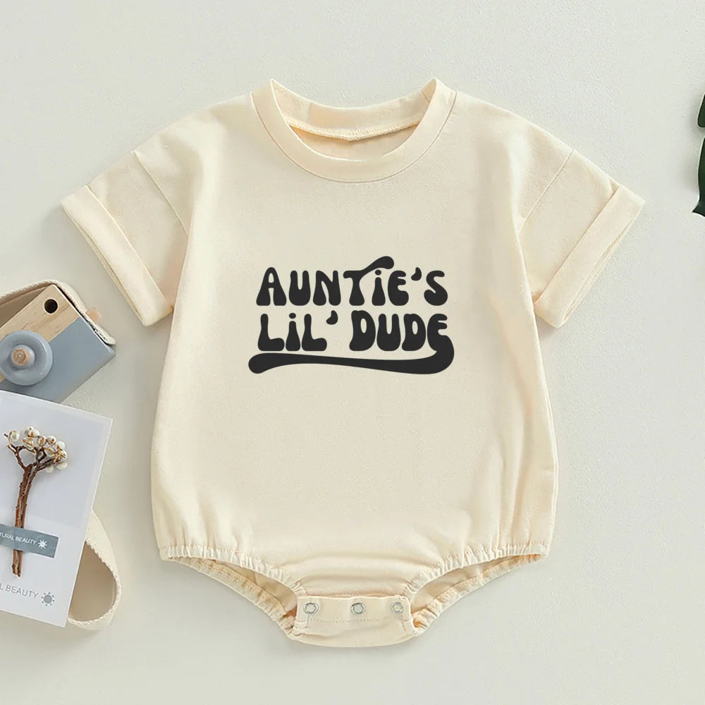 “Auntie’s Little Bestie” Bubble Romper – Newborn Baby Girl/Boy Outfit