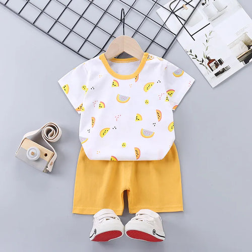 2PCS Kids Clothing Set – T-Shirt & Shorts Outfit for Boys & Girls