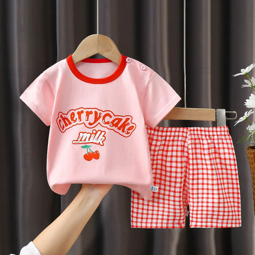 2PCS Kids Clothing Set – T-Shirt & Shorts Outfit for Boys & Girls
