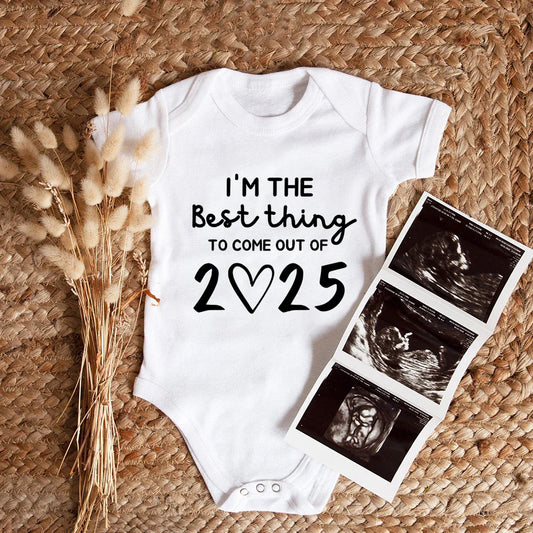 “I’m the Best Thing” Newborn Baby Clothes – White Cotton Summer Outfit