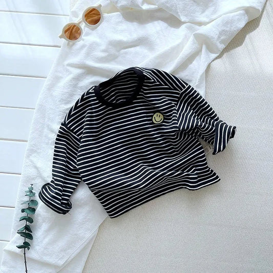 Striped Baby Long Sleeve T-Shirt – Cute & Comfy Top for Boys