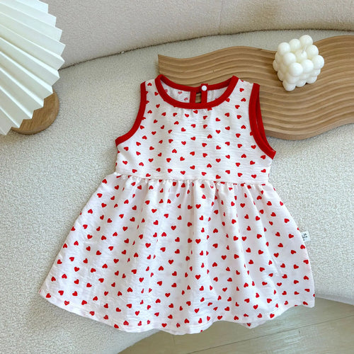 Fashion Printed Sleeveless Baby Girl Dress – Newborn Princess Outfit