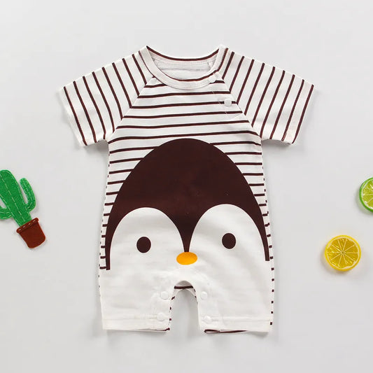Newborn Baby Cotton Jumpsuit – 100% Cotton Short Sleeve Summer Outfit (Unisex)