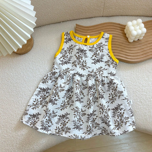 Fashion Printed Sleeveless Baby Girl Dress – Newborn Princess Outfit