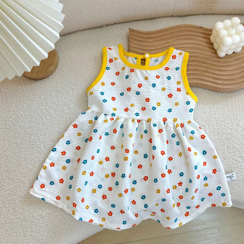 Fashion Printed Sleeveless Baby Girl Dress – Newborn Princess Outfit