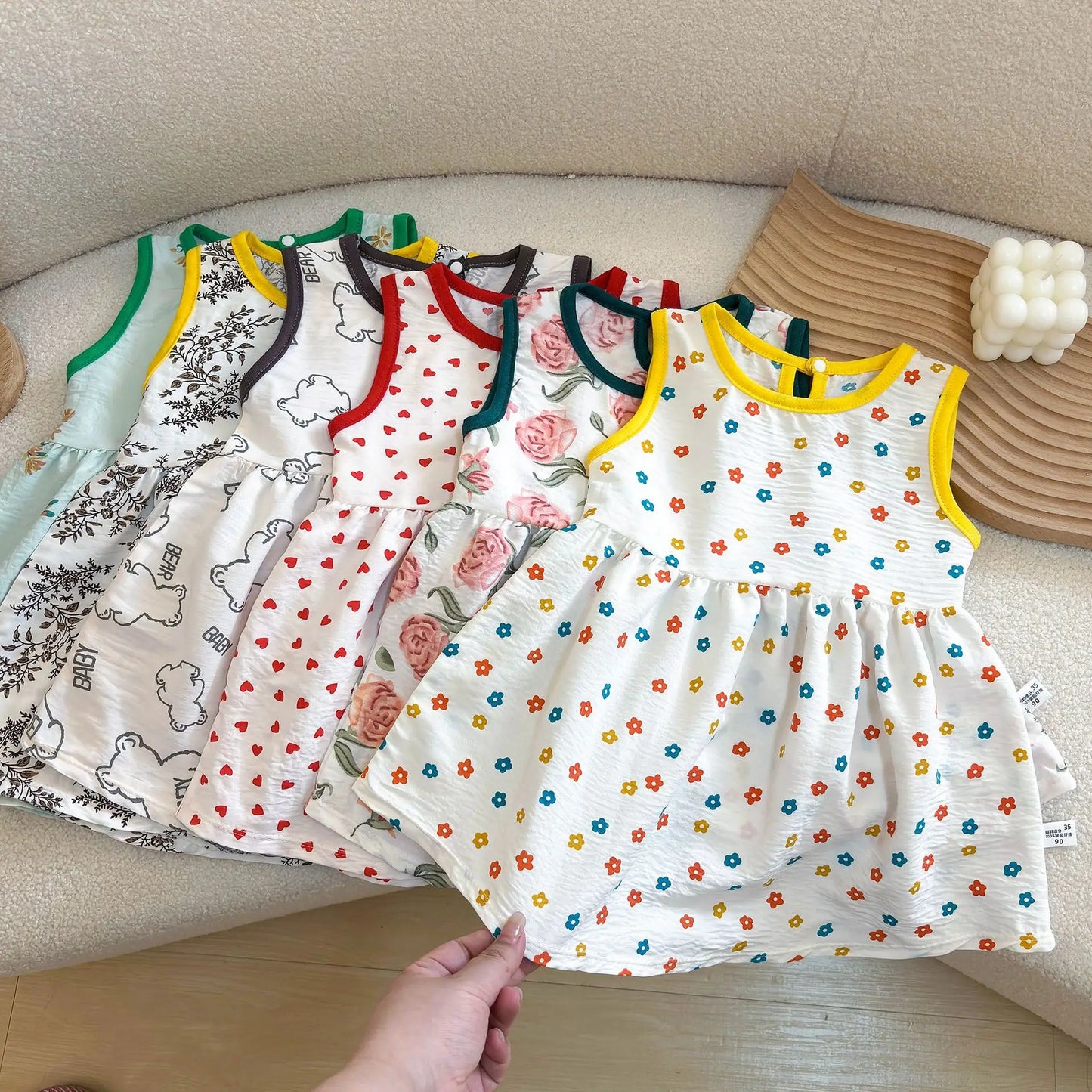 Fashion Printed Sleeveless Baby Girl Dress – Newborn Princess Outfit