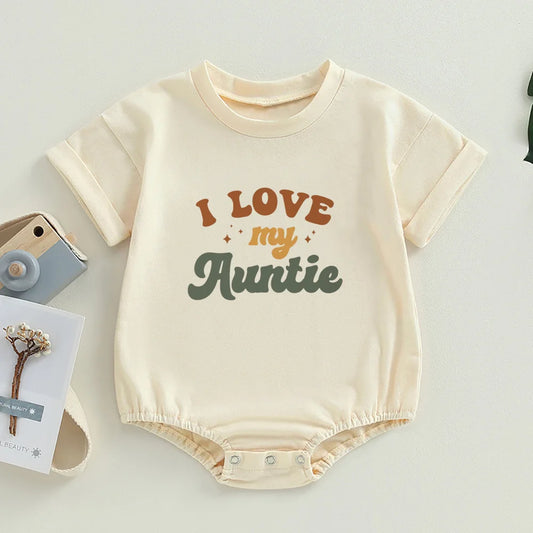 “Auntie’s Little Bestie” Bubble Romper – Newborn Baby Girl/Boy Outfit