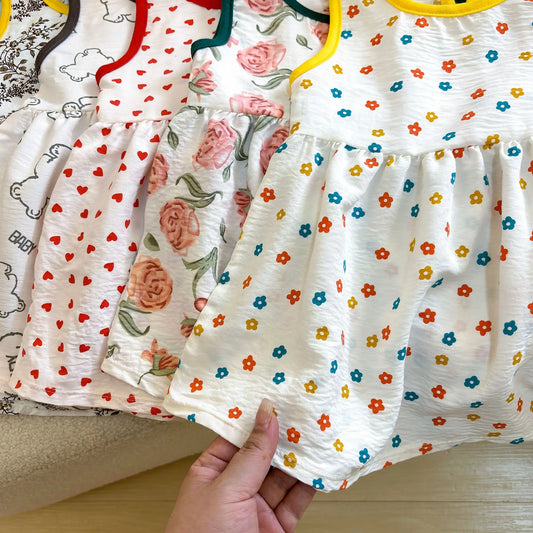 Fashion Printed Sleeveless Baby Girl Dress – Newborn Princess Outfit