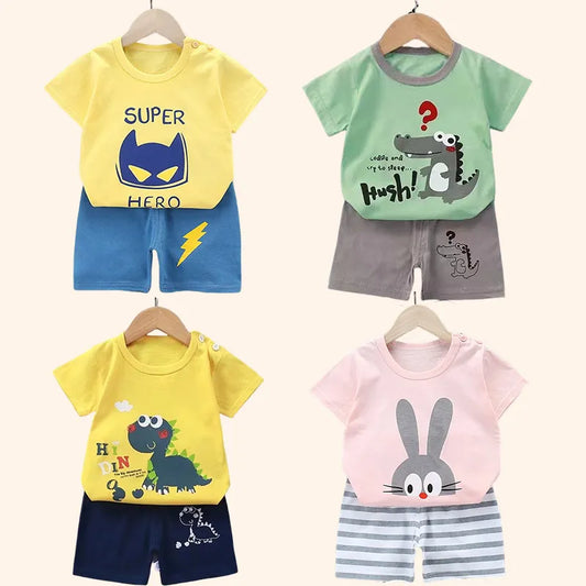 2PCS Kids Clothing Set – T-Shirt & Shorts Outfit for Boys & Girls