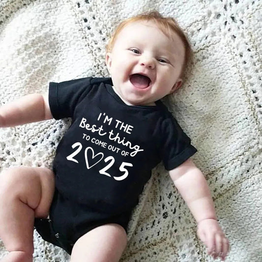 “I’m the Best Thing” Newborn Baby Clothes – White Cotton Summer Outfit