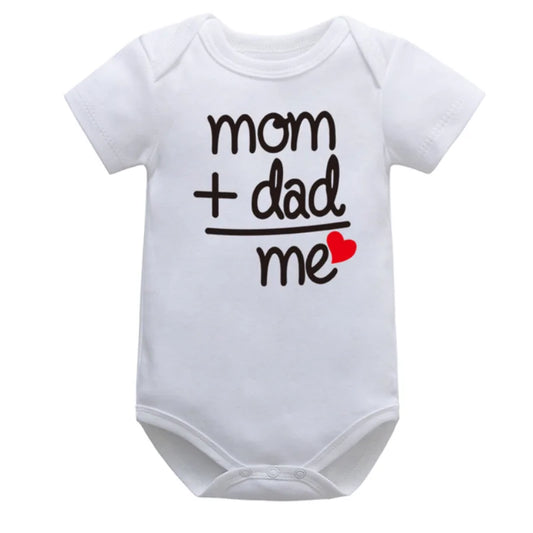 I Love Mom & Dad” Baby Romper – Cotton Short Sleeve for Boys & Girls